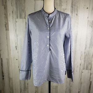 J. Crew Striped Popover Blouse